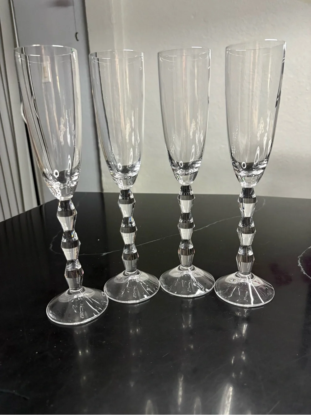 Lenox champagne flutes “Carat” pattern
